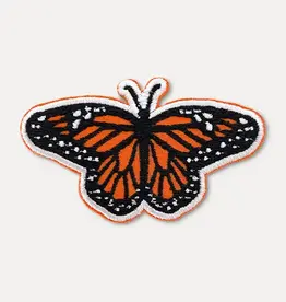 Union Made Monarch Butterfly Embroidered Iron On Patch (Orange)