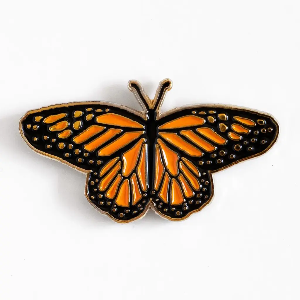 Union Made Monarch Butterfly Enamel Pin - Metallic Gold