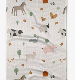 Geometry (Faire) Tea Towel -  Light Farm Animals