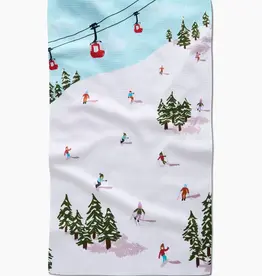 Geometry (Faire) Holiday Tea Towel -  Winter Skiing Trip