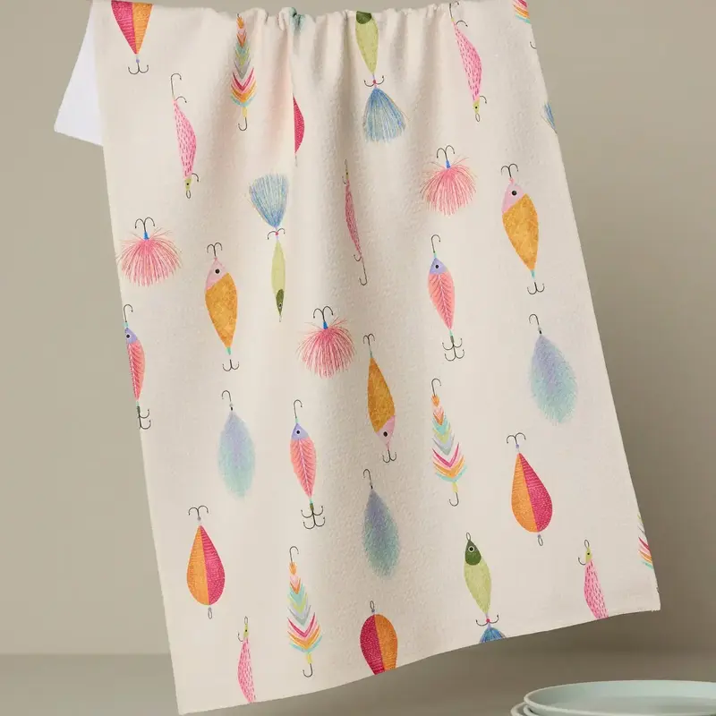 Geometry (Faire) Tea Towel -  Fishing Lures