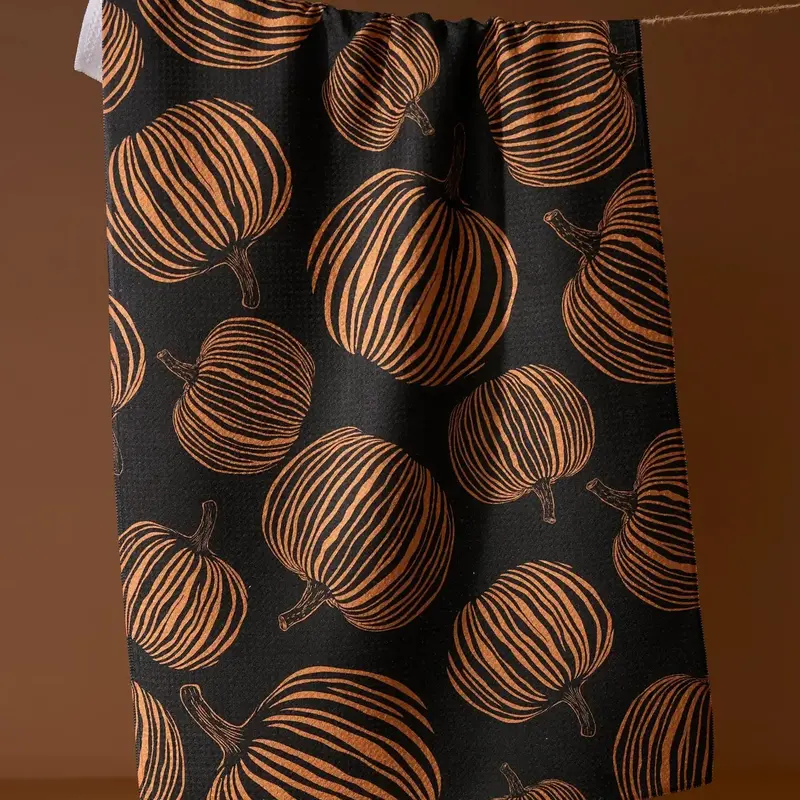 Geometry (Faire) Tea Towel -  Pumpkin Noir