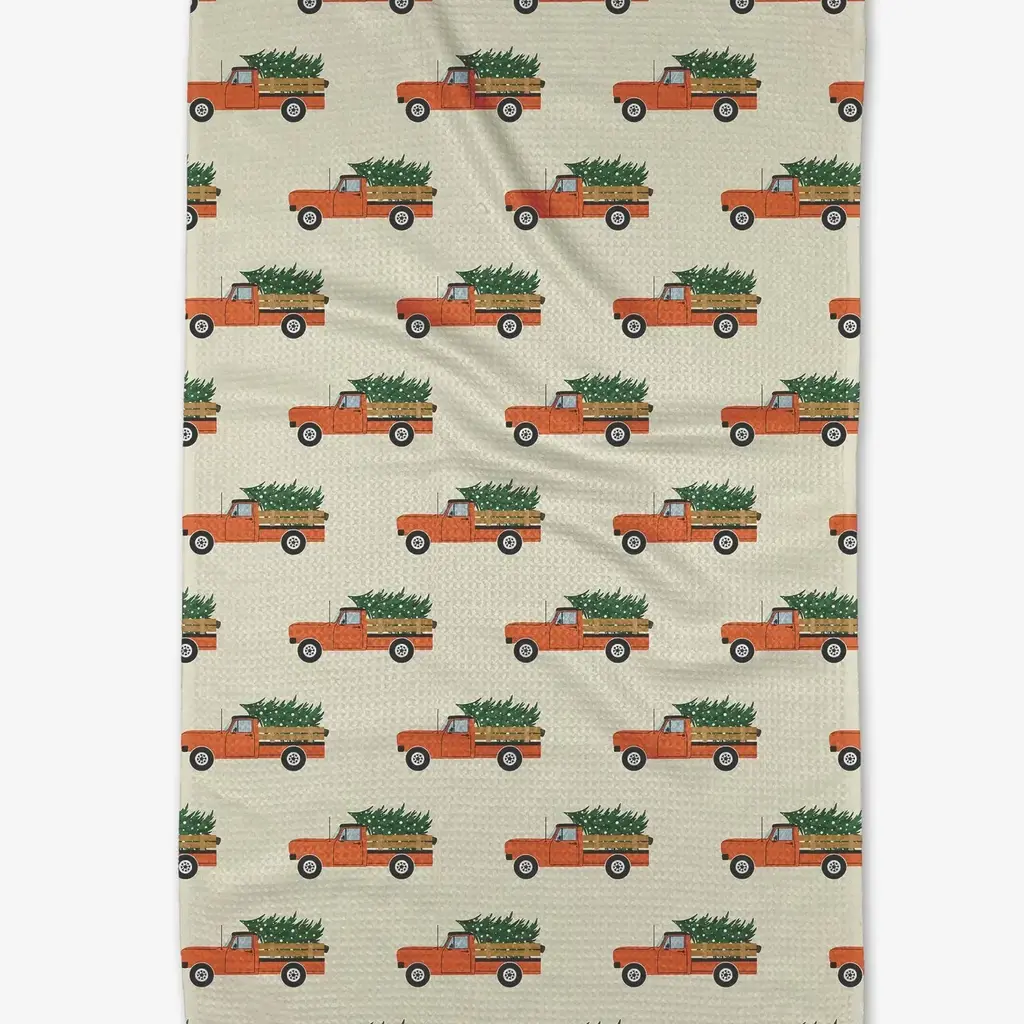 Geometry (Faire) Holiday Tea Towel -  Christmas Ride