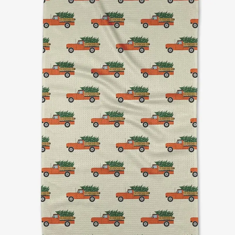 Geometry (Faire) Holiday Tea Towel -  Christmas Ride