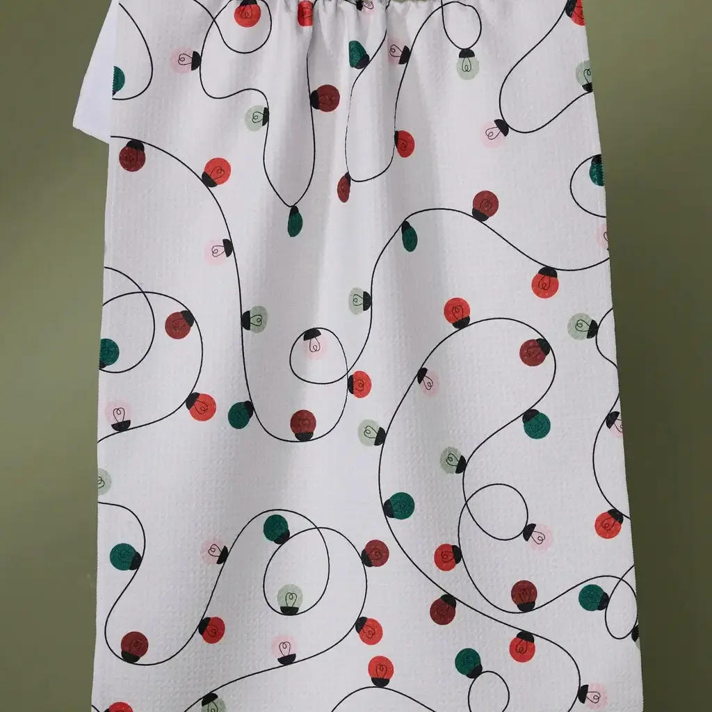 Geometry (Faire) Holiday Tea Towel -  Holiday Lights