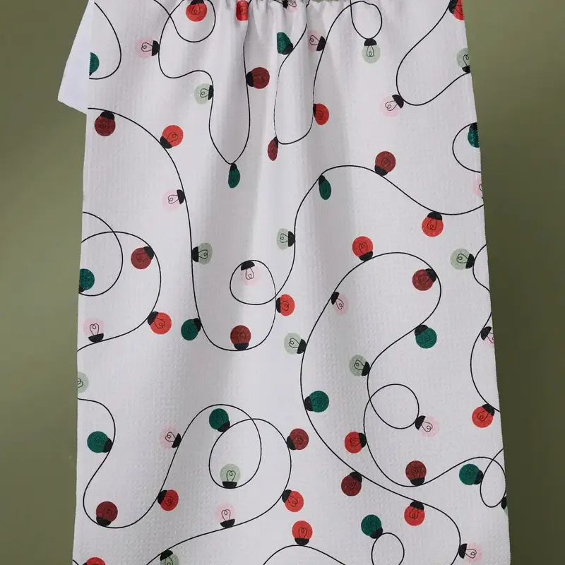 Geometry (Faire) Holiday Tea Towel -  Holiday Lights
