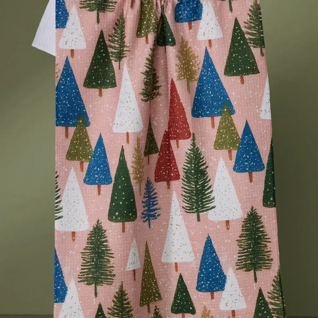 Geometry (Faire) Holiday Tea Towel -  Snowdrift Pines