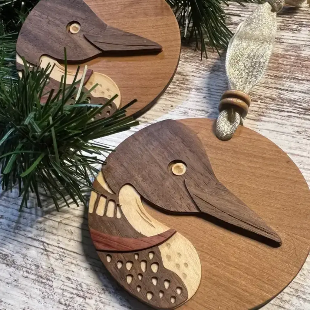 North Country Craft Layered Wood Loon Ornament