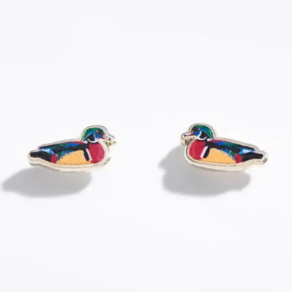 Larissa Loden Enamel Stud Earring - Wood Duck