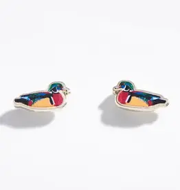 Larissa Loden Enamel Stud Earring - Wood Duck