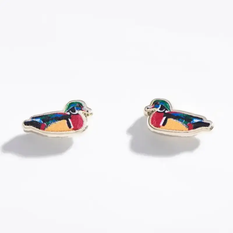 Larissa Loden Enamel Stud Earring - Wood Duck