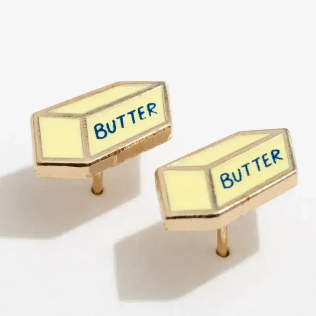 Larissa Loden Enamel Stud Earring - Butter