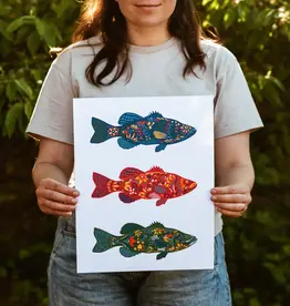 Hinterlands Goods Nordic Fish Wall Art - Colorful (8x10)