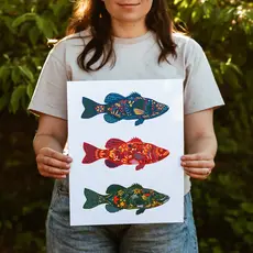 Hinterlands Goods Nordic Fish Wall Art - Colorful (11x14)