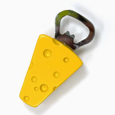 Rainbow Unicorn Birthday Surprise Cheese Wedge Magnetic Bottle Opener