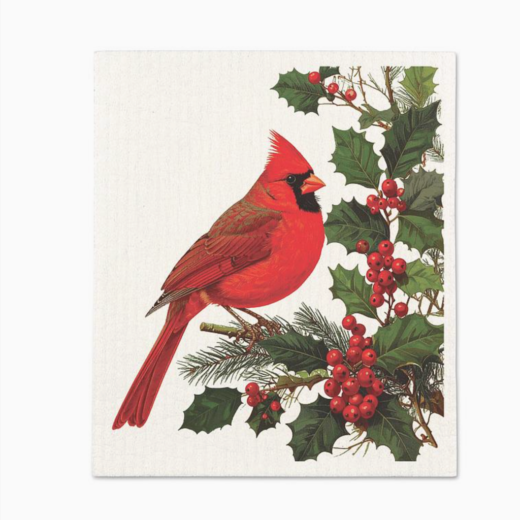 Abbott Dishcloth - Cardinal and Holly