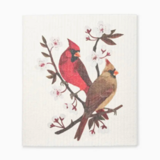 Abbott Dishcloth - Cardinals and Cherry Blossoms