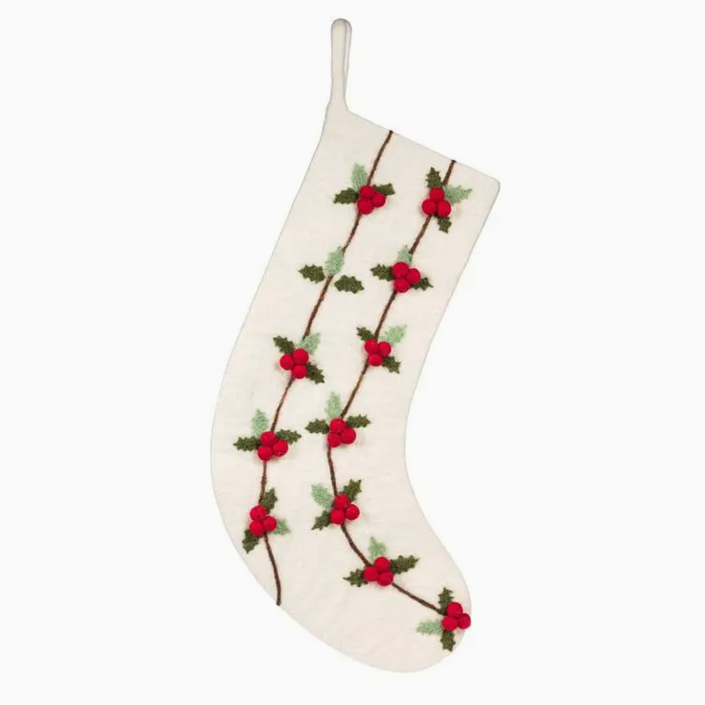 Abbott Stocking - Holly and Berries