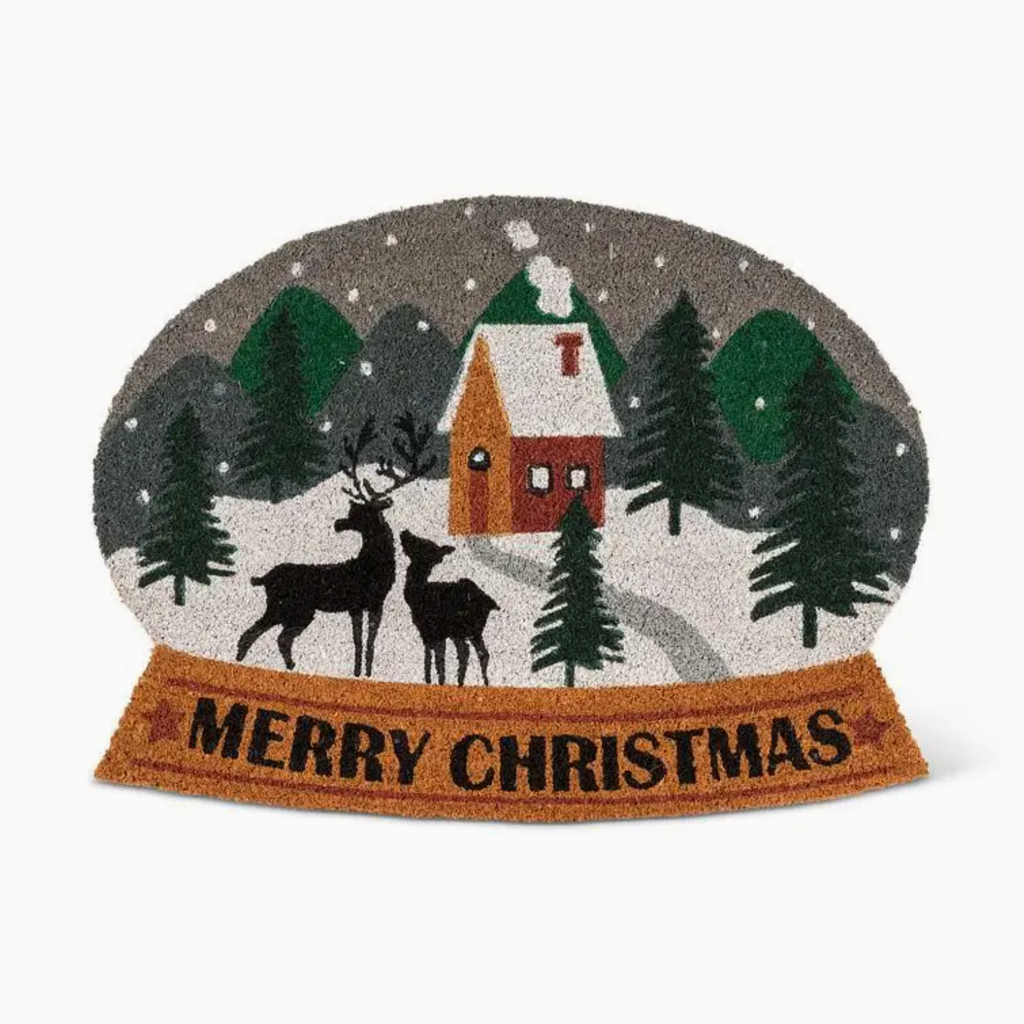 Abbott Merry Christmas Snow Globe Doormat