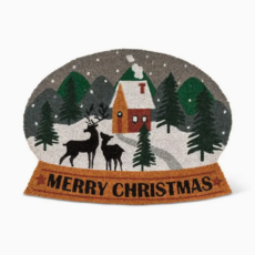 Abbott Merry Christmas Snow Globe Doormat