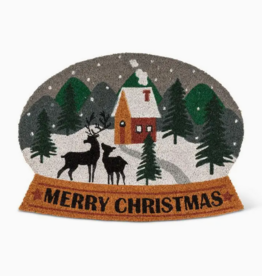 Abbott Merry Christmas Snow Globe Doormat