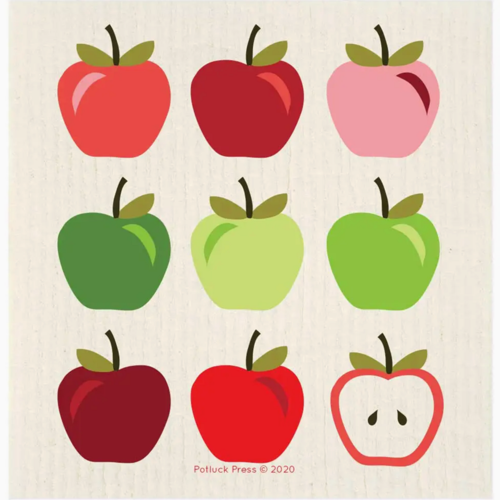 Potluck Press Swedish Dishcloth - Multicolor Apples
