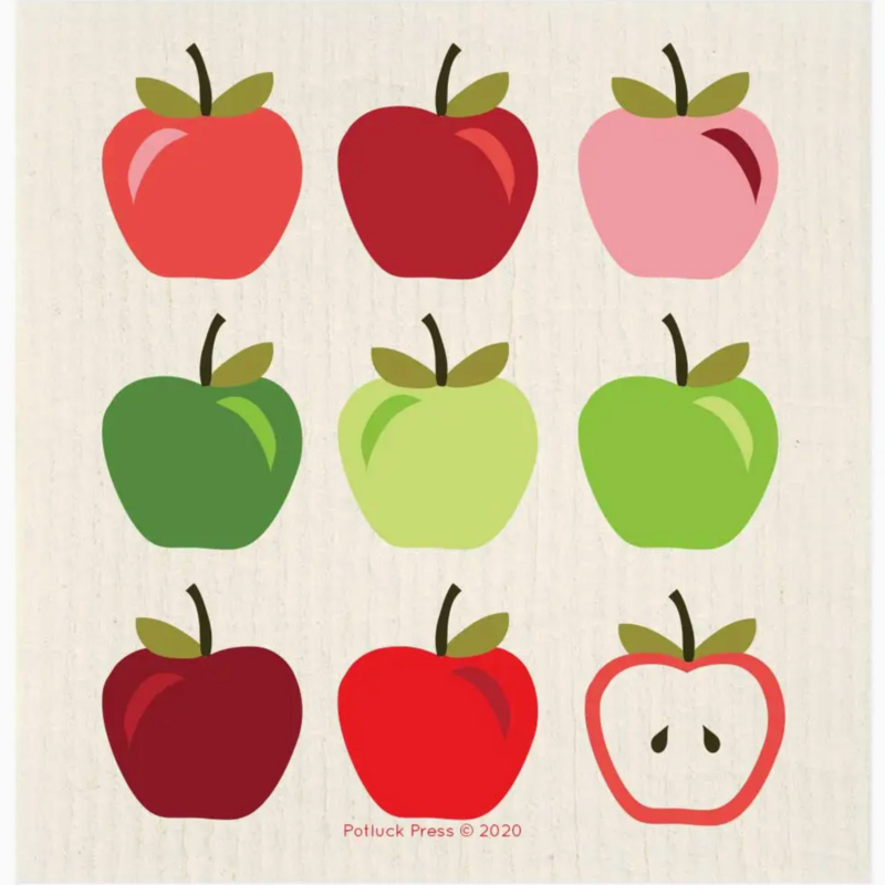 Potluck Press Swedish Dishcloth - Multicolor Apples