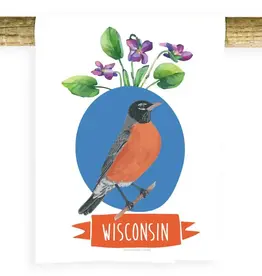 Potluck Press Towel - Wisconsin State Bird (Robin)