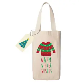 Potluck Press Wine Bag - Christmas Sweater Winter Wishes