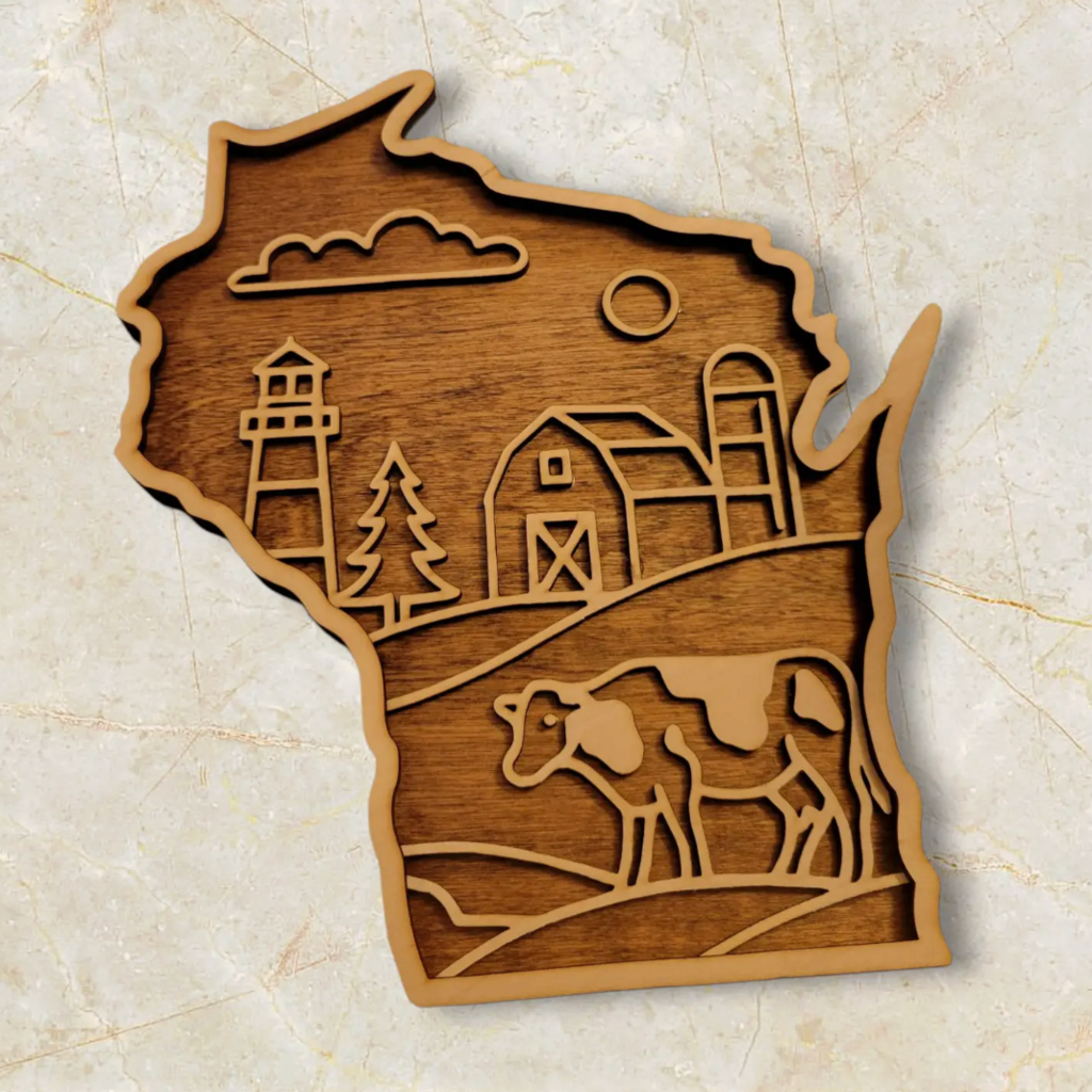 Ellie Joe Design Co. Wisconsin State Wall Art