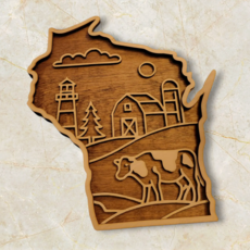 Ellie Joe Design Co. Wisconsin State Wall Art