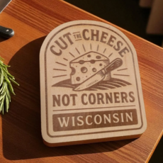 Ellie Joe Design Co. Wood Magnet- Cut the Cheese, Not Corners