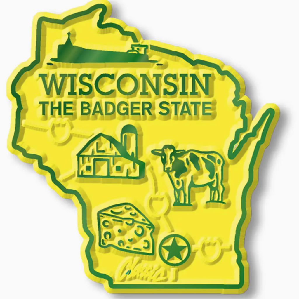 7 Star (Faire) Wisconsin - Wi Small State Magnet