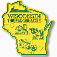 7 Star (Faire) Wisconsin - Wi Small State Magnet