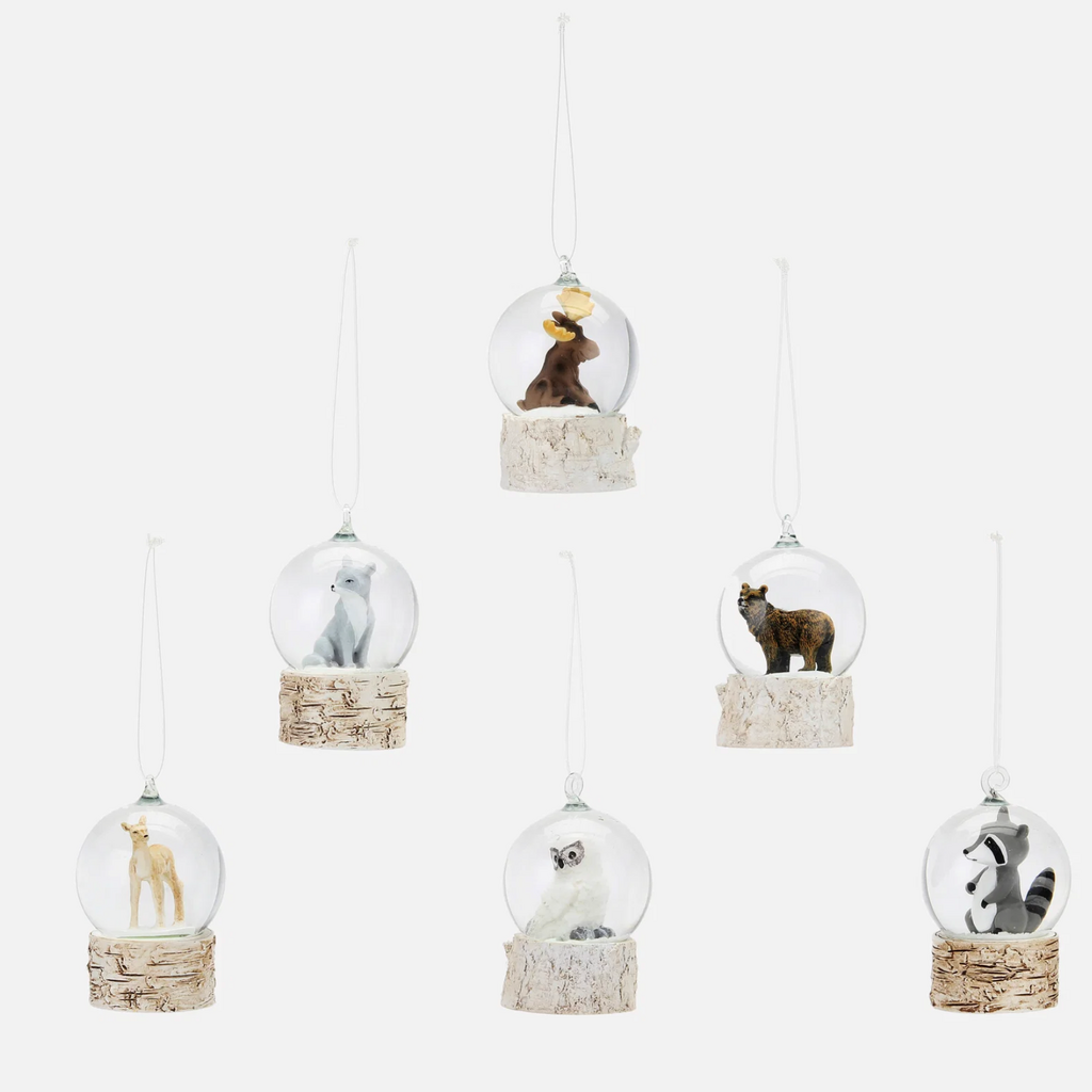One Hundred 80 degrees Mini Woodland Animal Snow Globe Ornament - Assorted