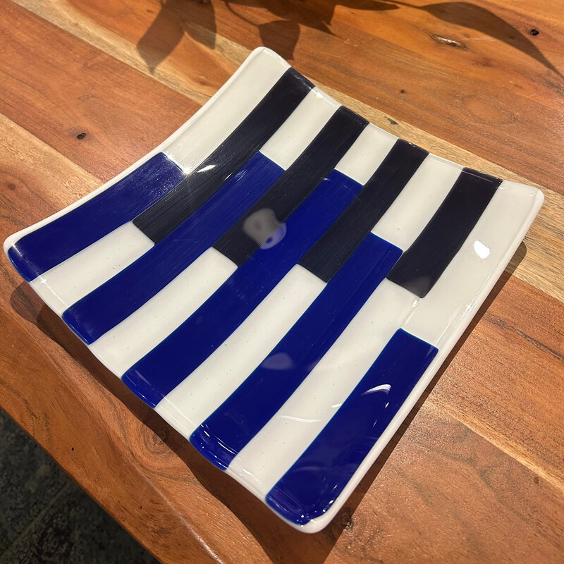 Karen Clark Fused Glass Dish - Assorted Colors (10x10)