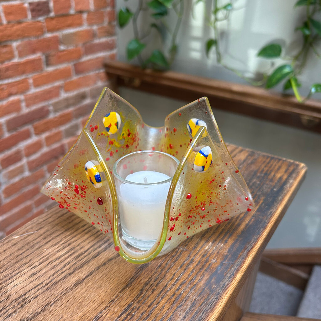 Karen Clark Fused Glass Tea Light Large (Assorted)