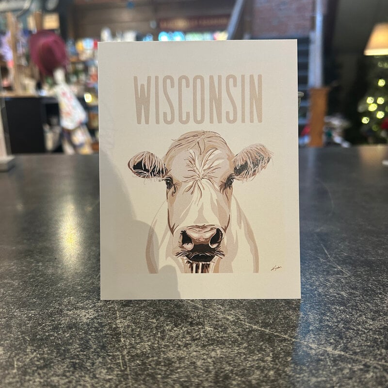Kinden Shop Wisconsin Cow Postcard