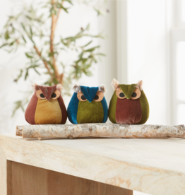 Your Heart's Content Whimsical Velvet Owls