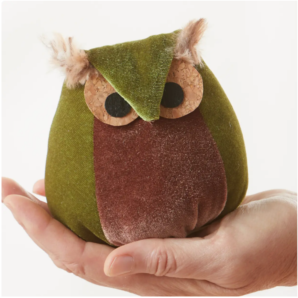 Your Heart's Content Whimsical Velvet Owls