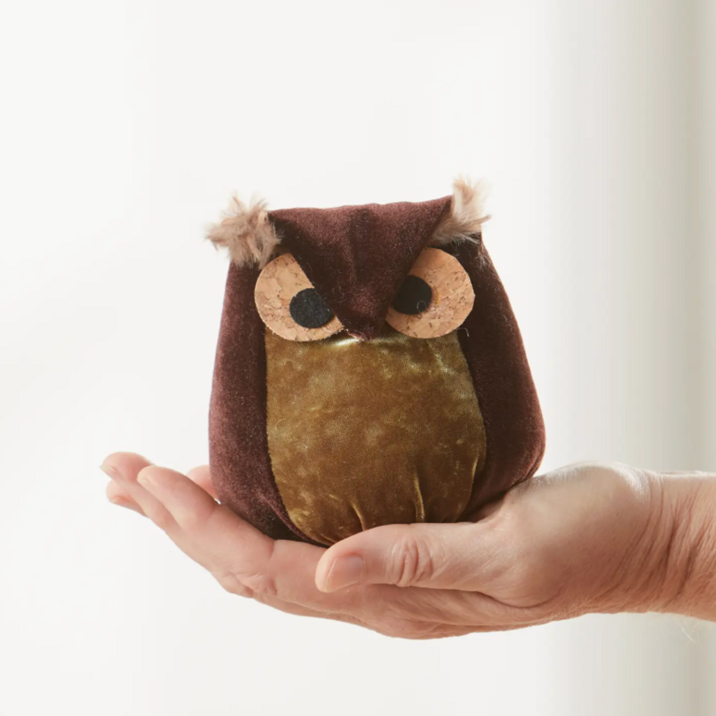 Your Heart's Content Whimsical Velvet Owls