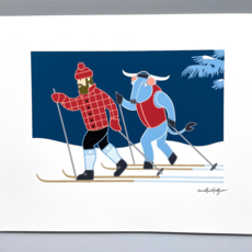 Cindy Lindgren Bunyan X Country Ski Print  (11 x 14)