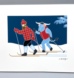 Cindy Lindgren Bunyan X Country Ski Print  (11 x 14)