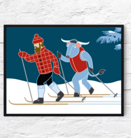 Cindy Lindgren Bunyan X Country Ski Print (16x20)