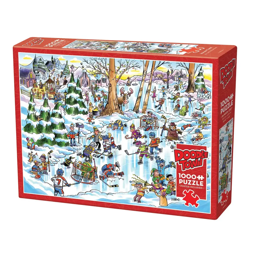 Cobble Hill Puzzles Hockey Town 1000-Piece Puzzle