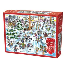 Cobble Hill Puzzles Hockey Town 1000-Piece Puzzle