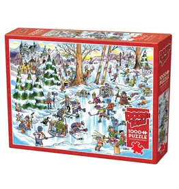 Cobble Hill Puzzles Hockey Town 1000-Piece Puzzle