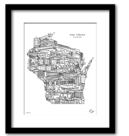 Townsville Art EC Wisconsin - Wall Decor Framed White Matted 8x10