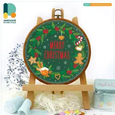Awesome Pattern Studio Merry Christmas Embroidery Kit