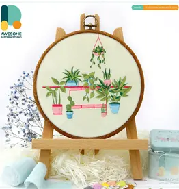 Awesome Pattern Studio Green House Plants Embroidery Kit